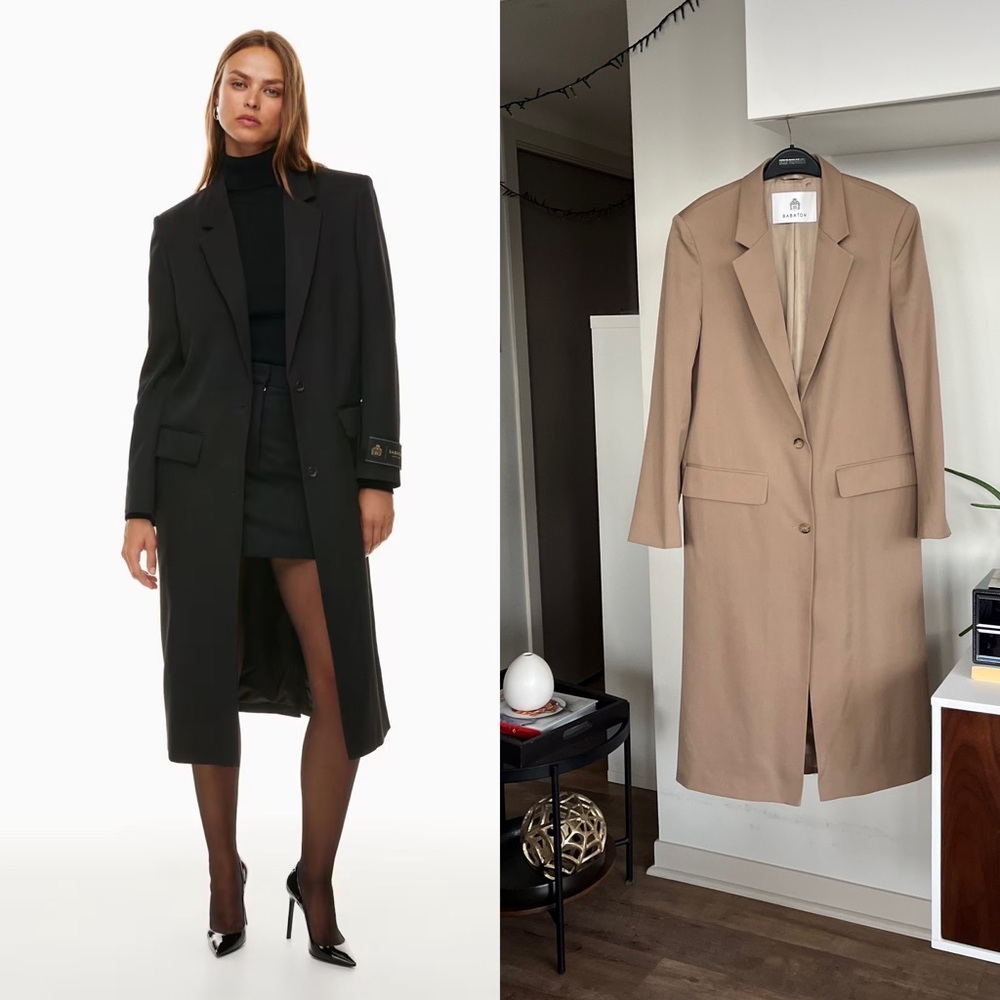 Aritzia Babaton O'hara Wool Camel/Tan Formal Evening Business Trench Coat New S